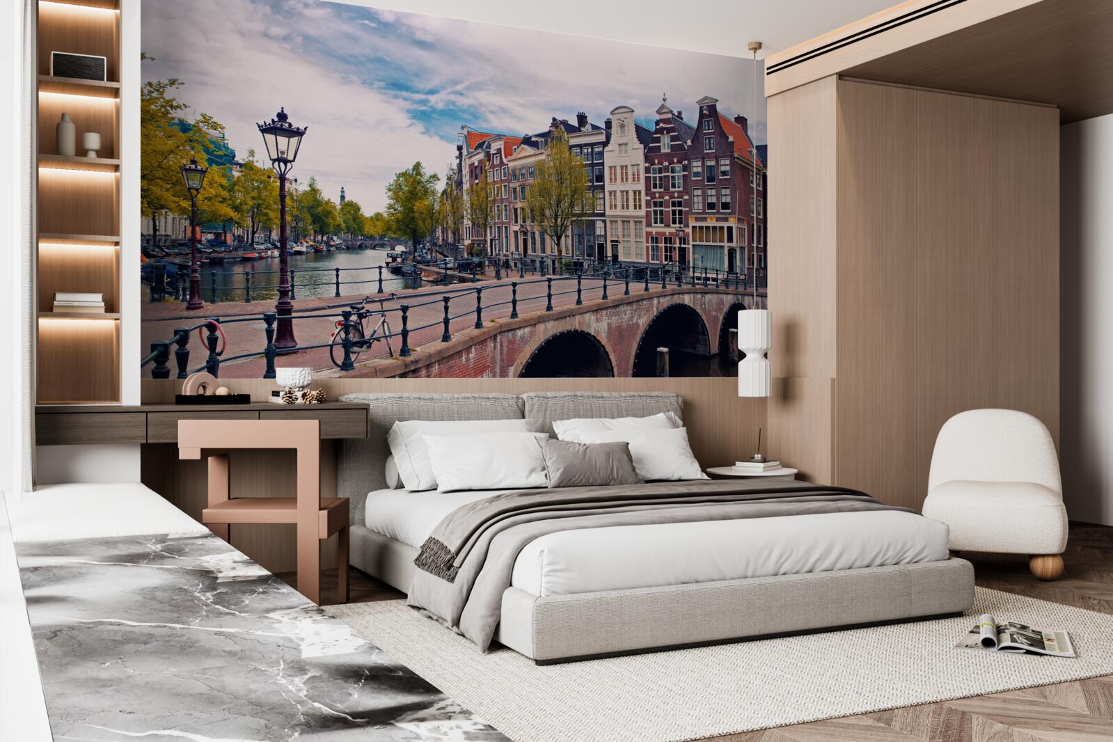 Фотошпалери міст через канал в амстердамі