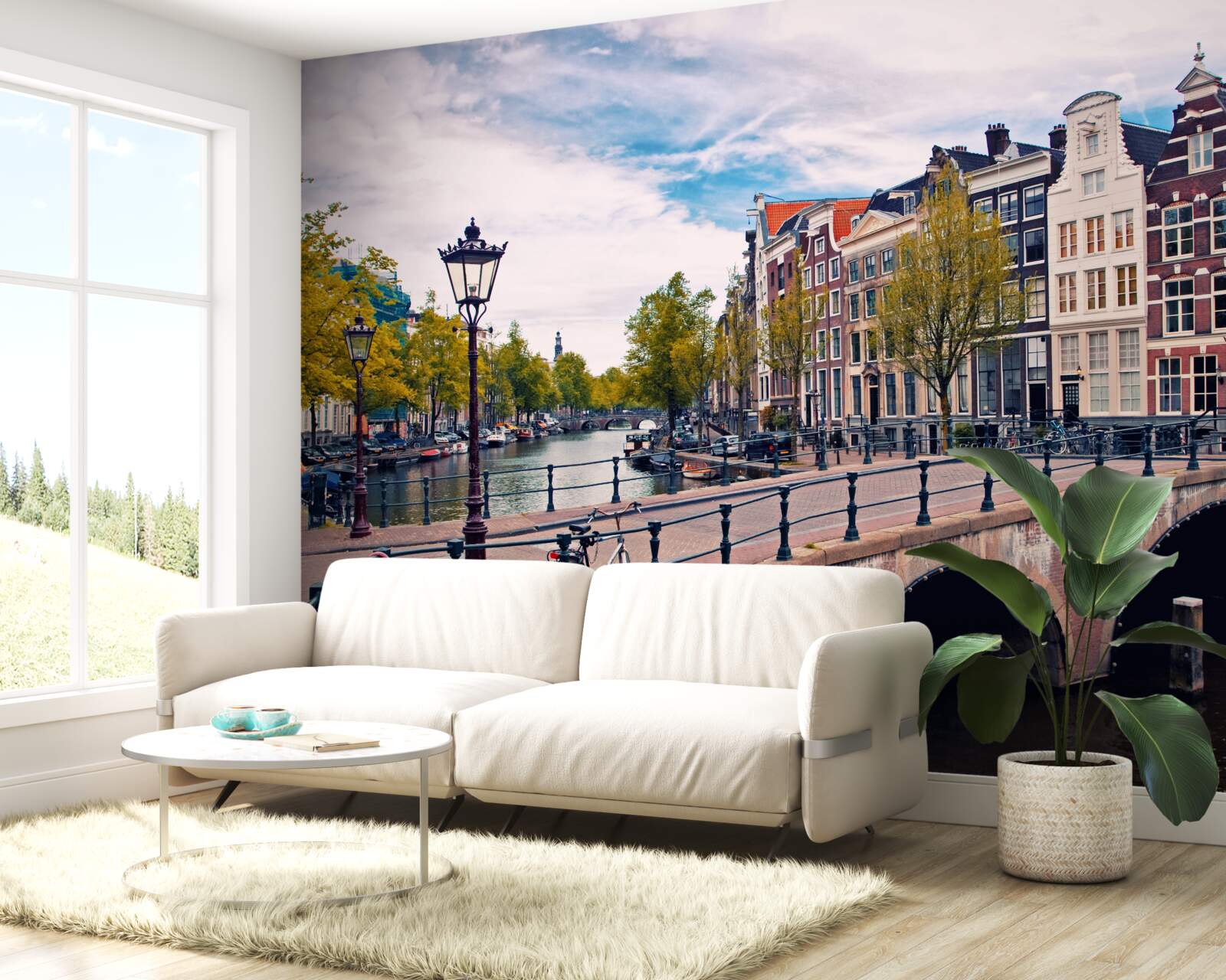 Фотошпалери міст через канал в амстердамі