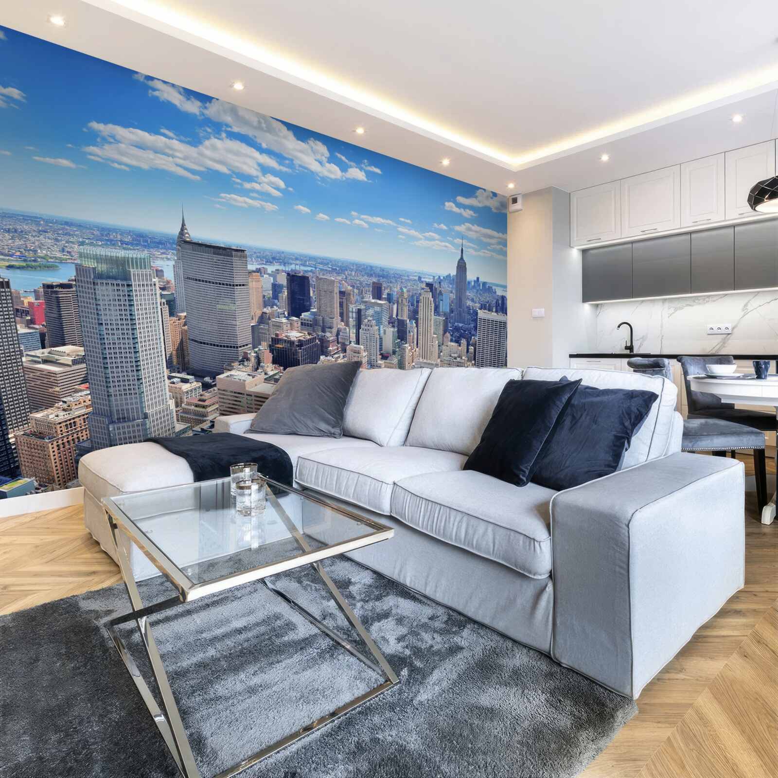 Фотошпалери над хмарочосами Нью-Йорка