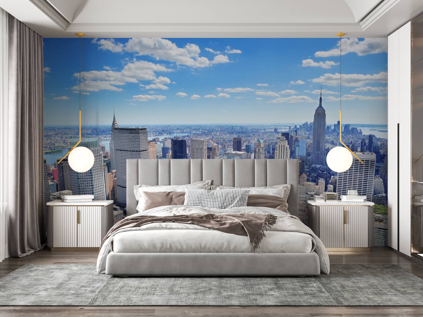 Фотошпалери над хмарочосами Нью-Йорка