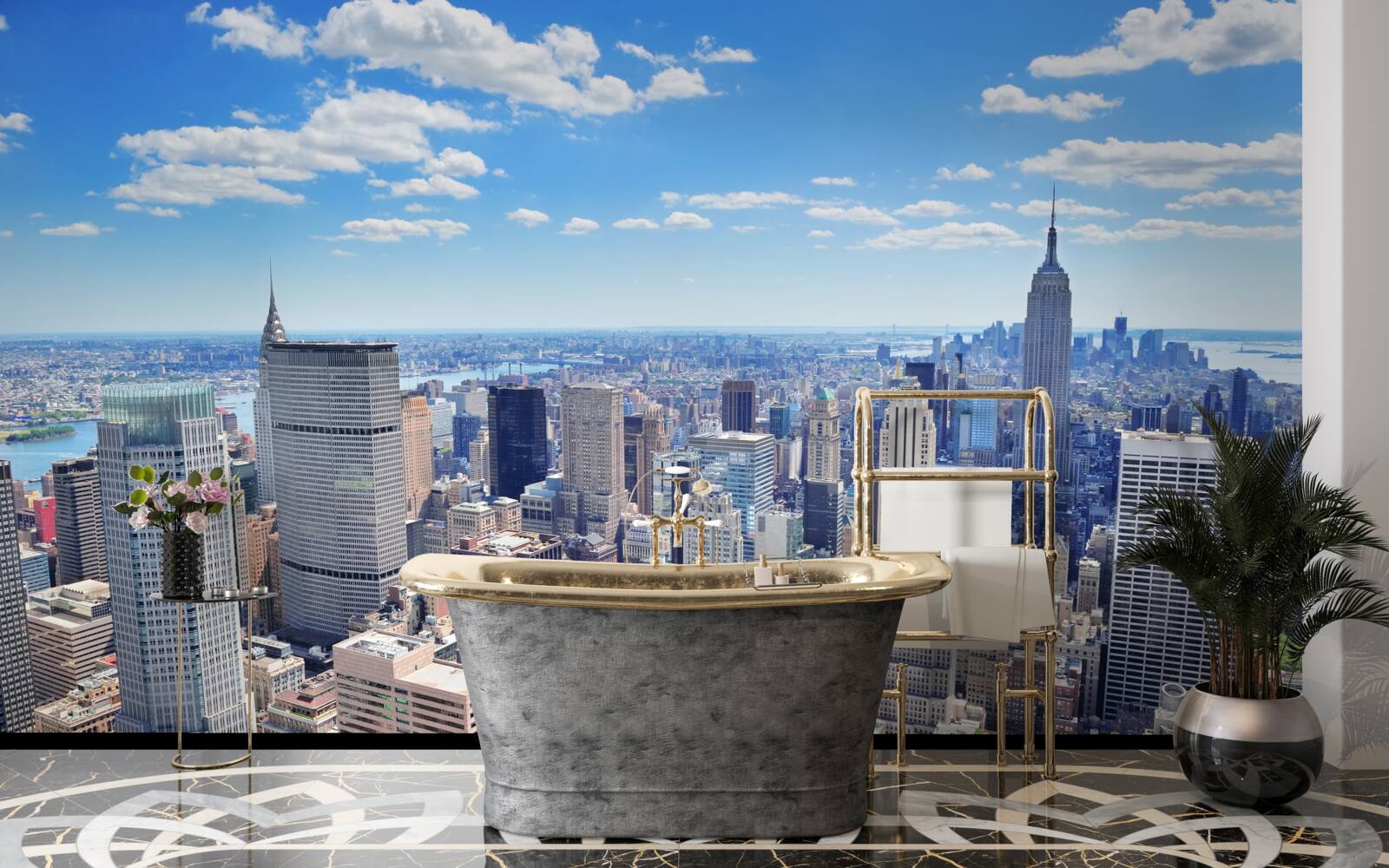 Фотошпалери над хмарочосами Нью-Йорка