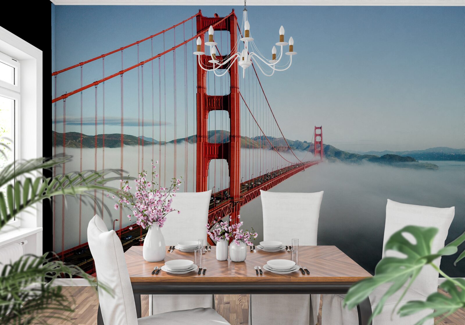 Фотошпалери туман огортає міст Золоті Ворота