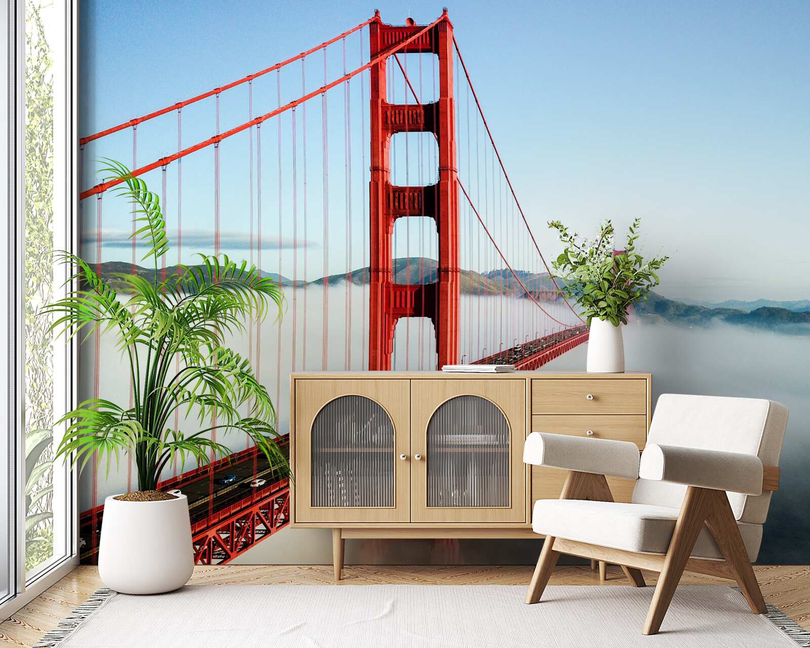 Фотошпалери туман огортає міст Золоті Ворота