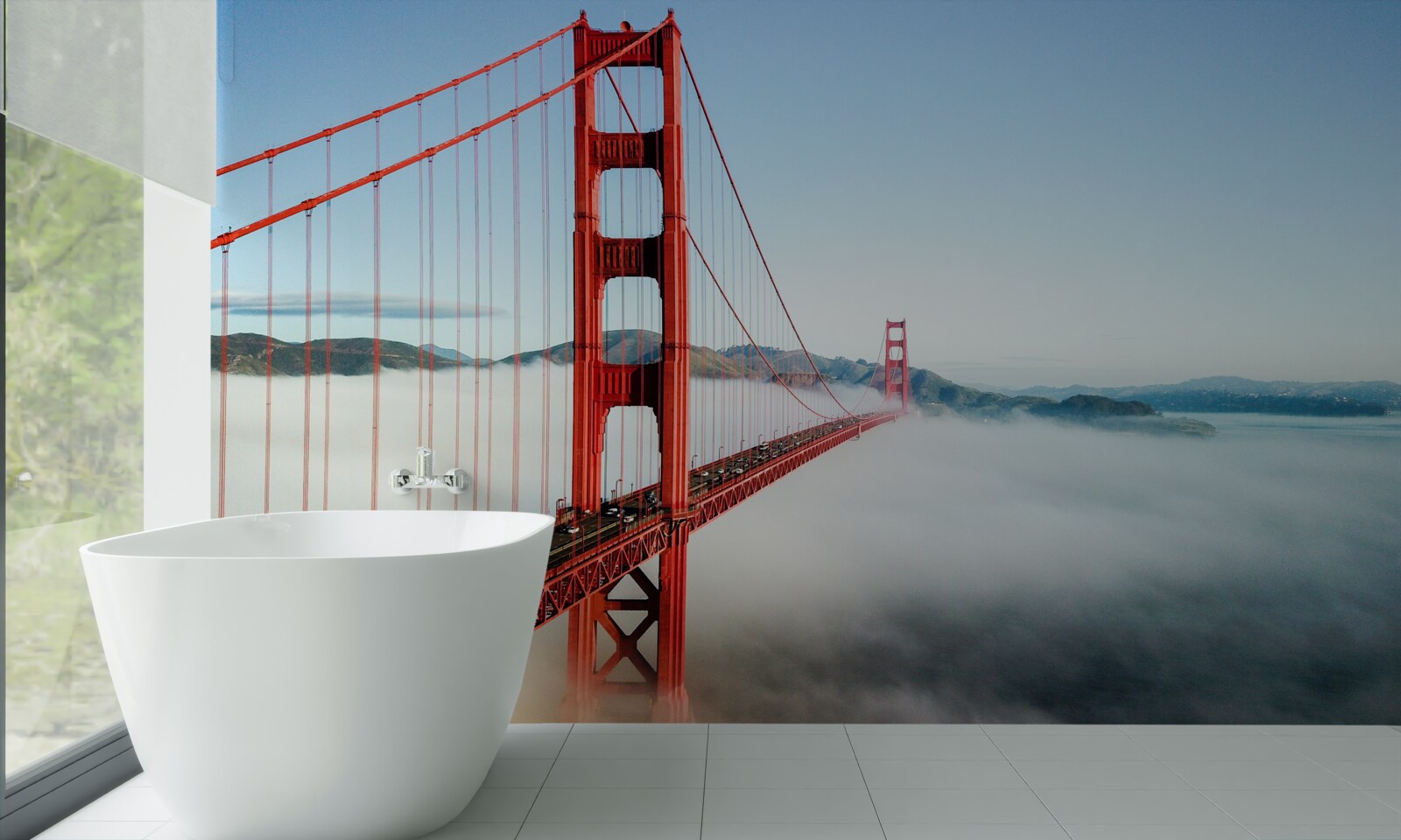 Фотошпалери туман огортає міст Золоті Ворота