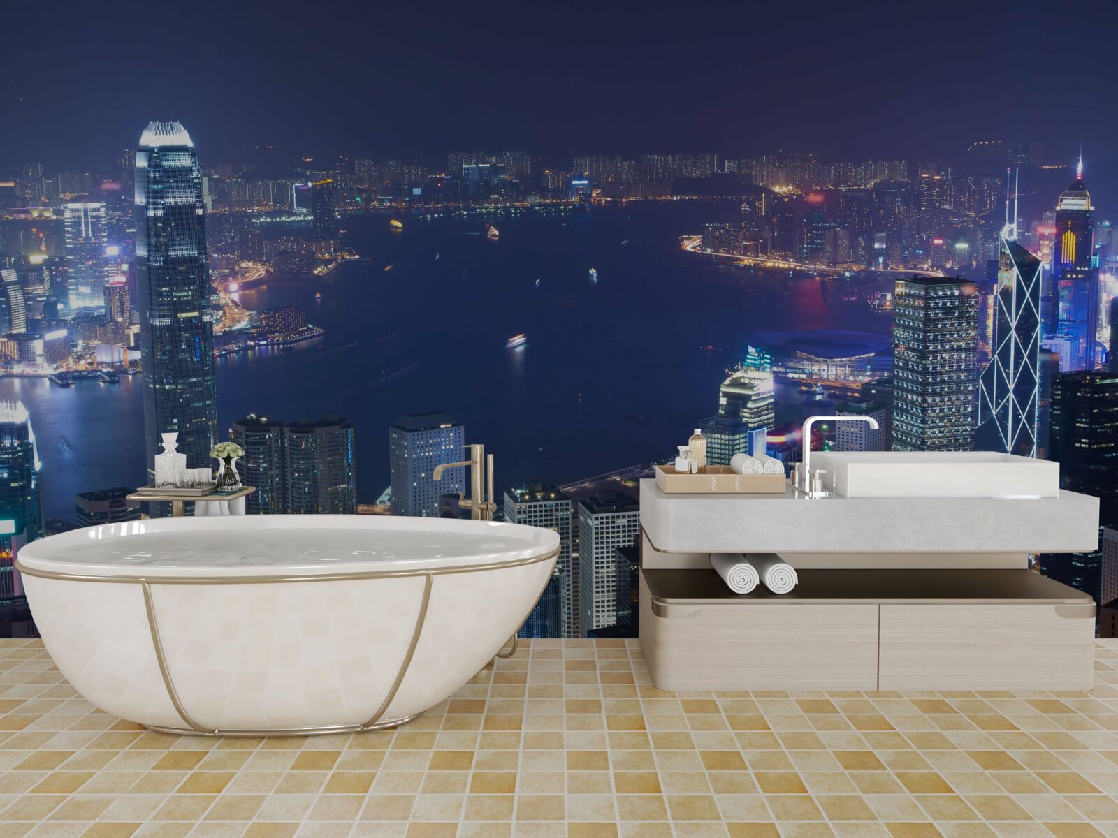 Фотошпалери мегаполіс вночі