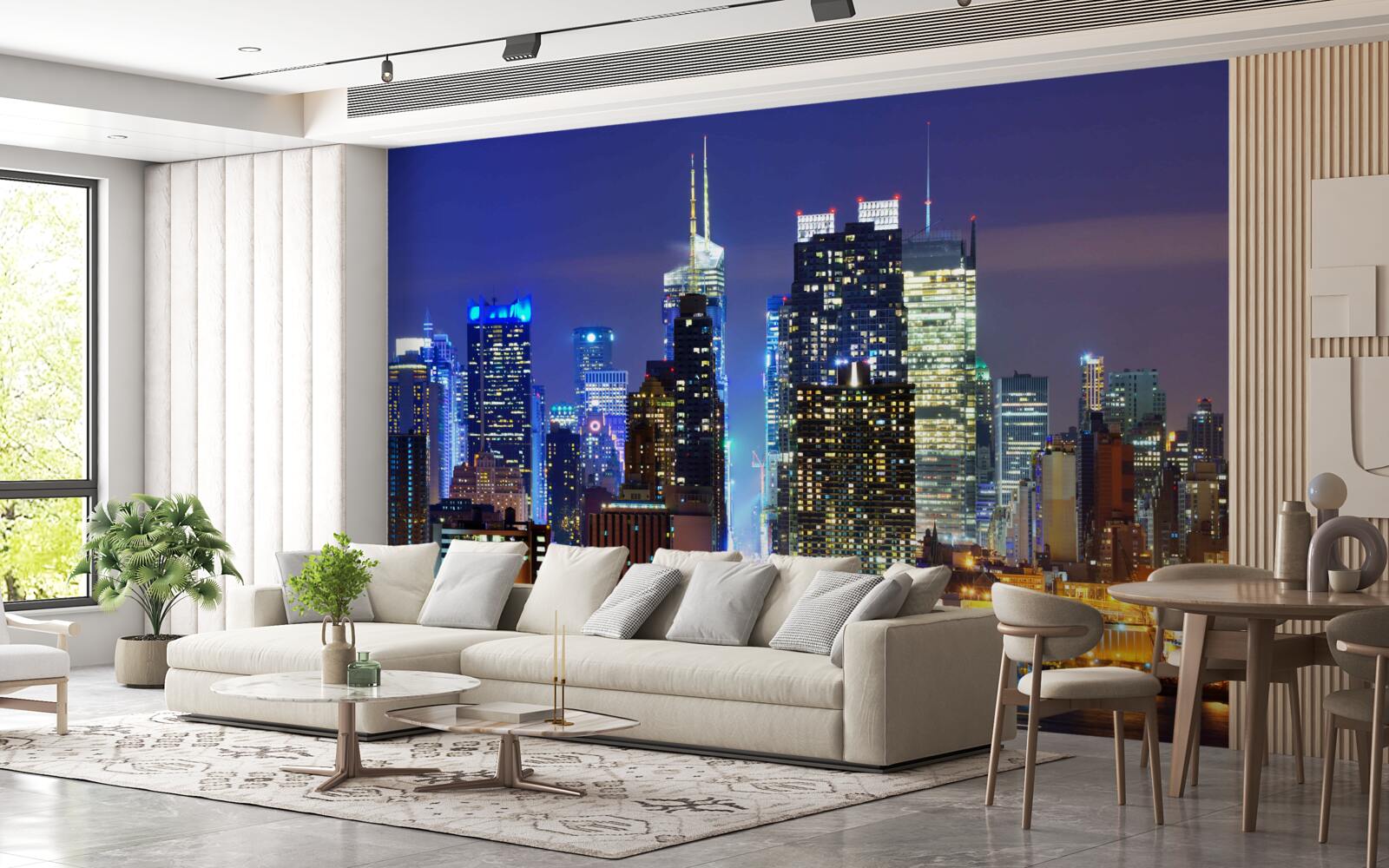 Фотошпалери панорамний нічний вид на місто, від якого перехоплює подих