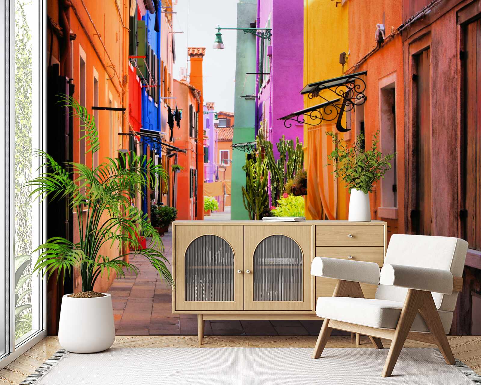 Фотошпалери дуже світла вузька вуличка