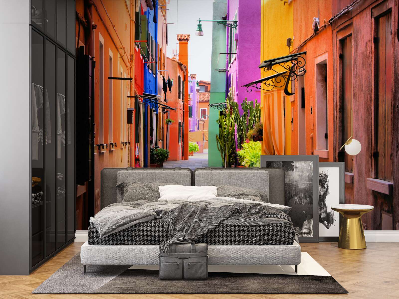 Фотошпалери дуже світла вузька вуличка