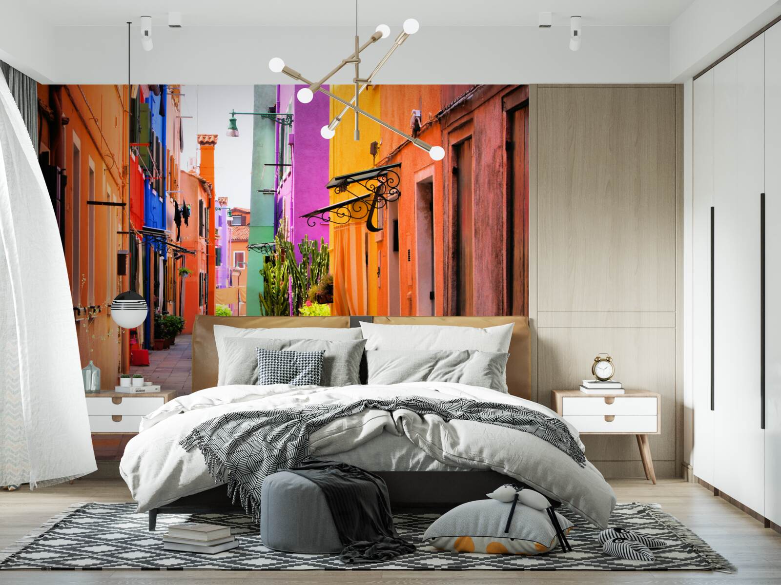 Фотошпалери дуже світла вузька вуличка