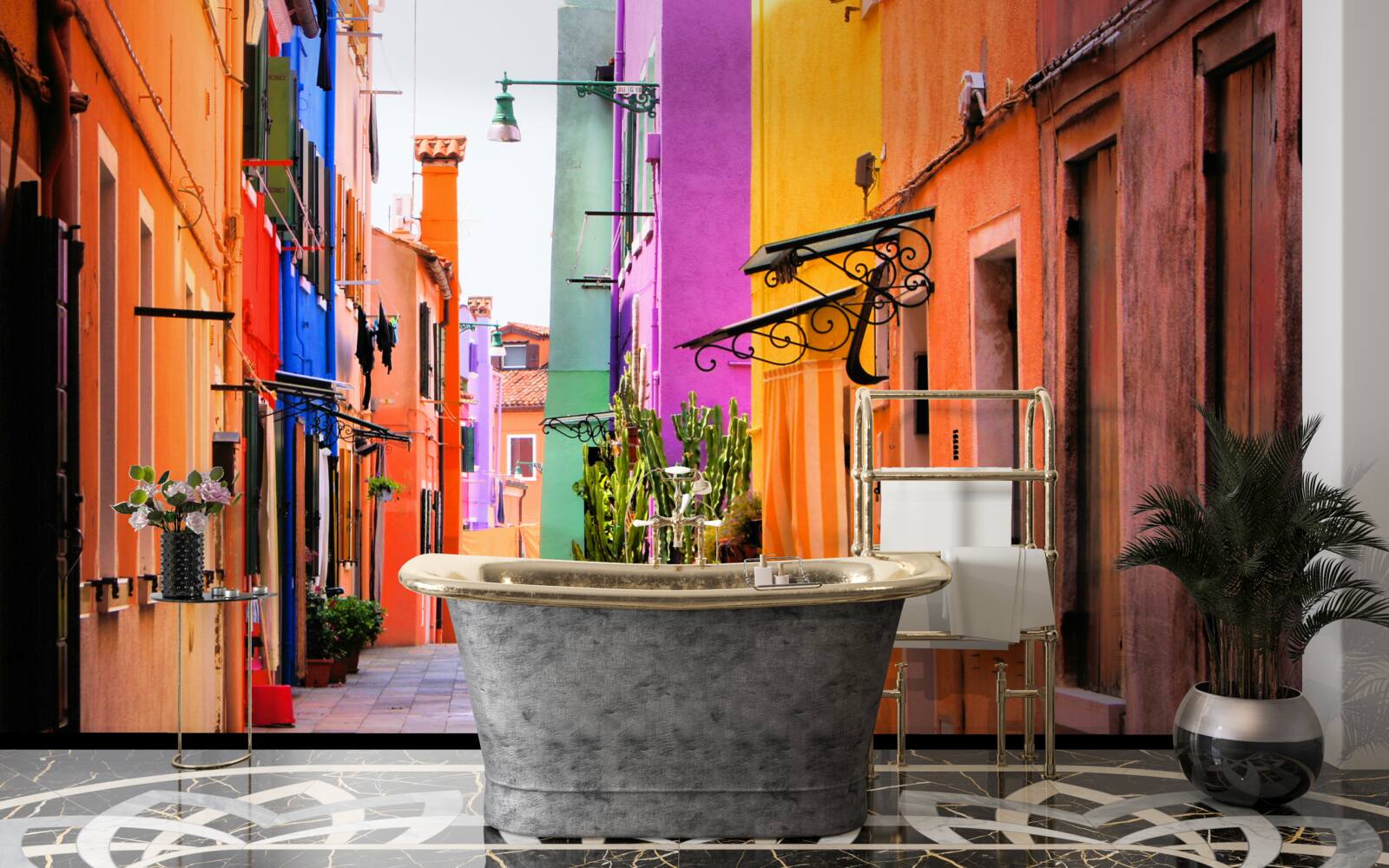 Фотошпалери дуже світла вузька вуличка