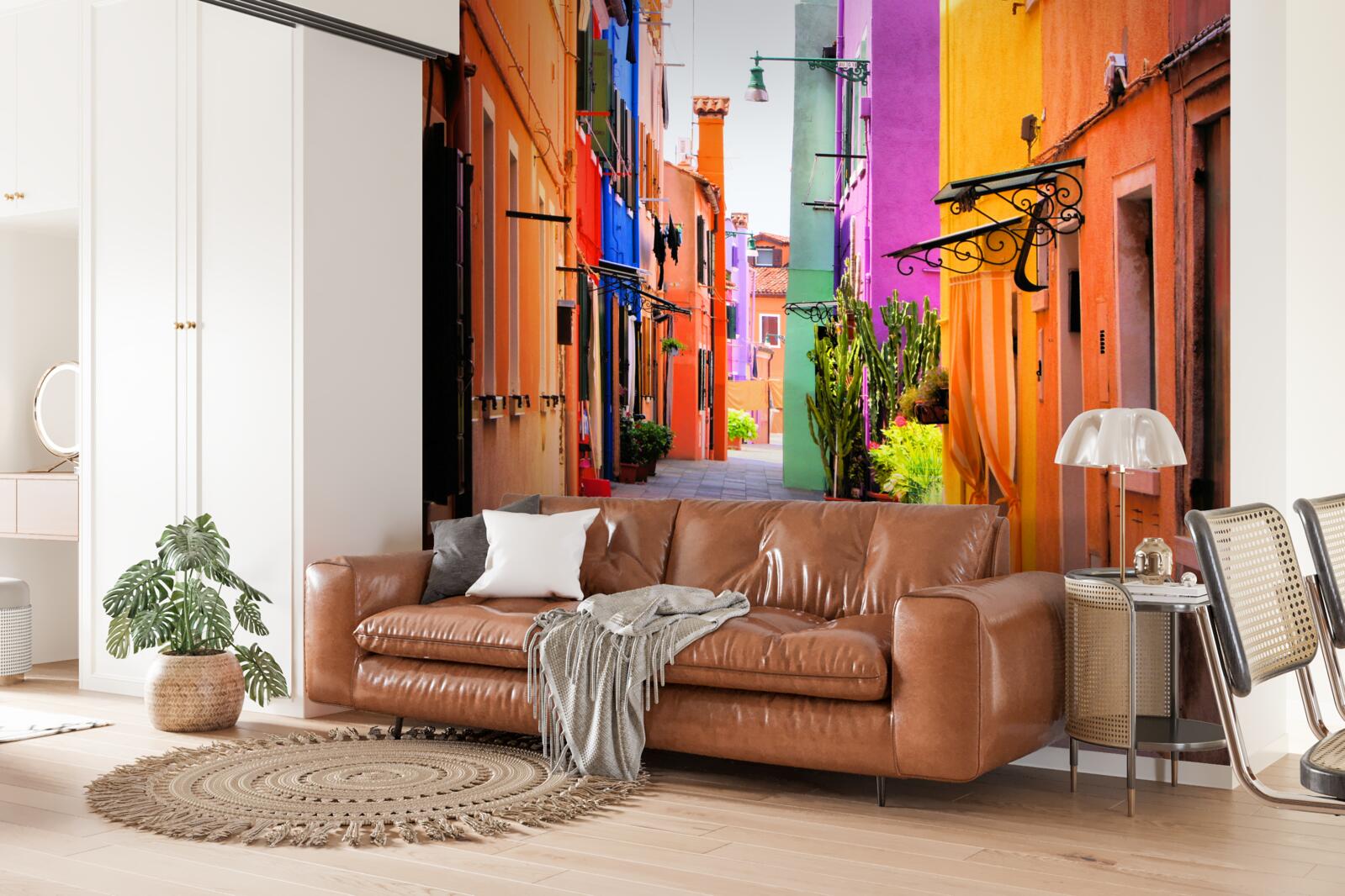 Фотошпалери дуже світла вузька вуличка