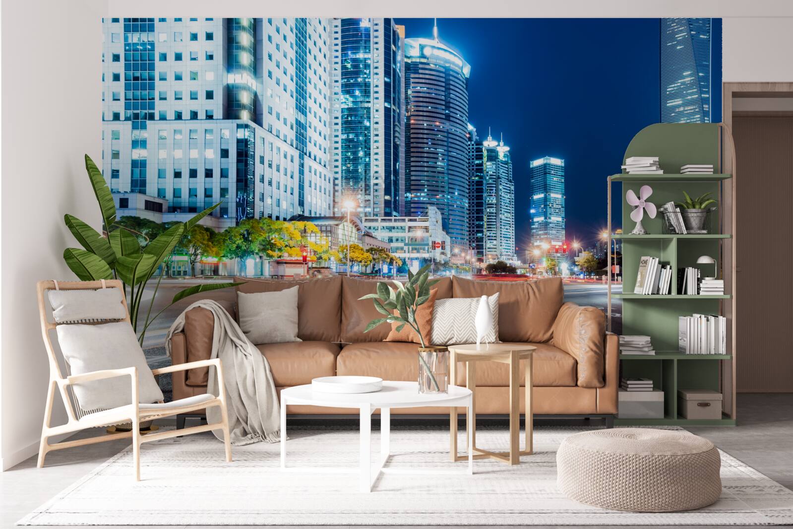 Фотошпалери нічне міське шосе без жодної душі