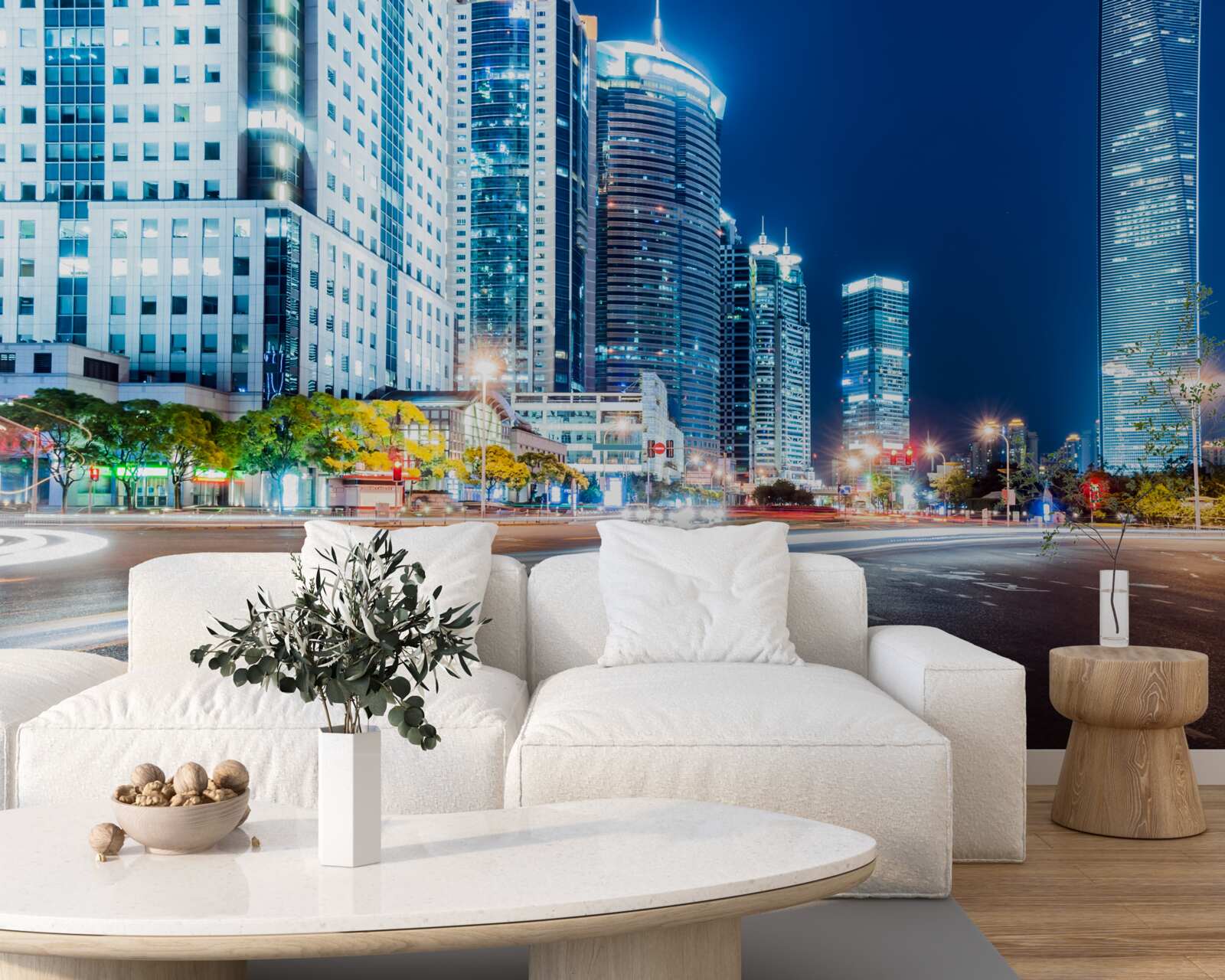 Фотошпалери нічне міське шосе без жодної душі