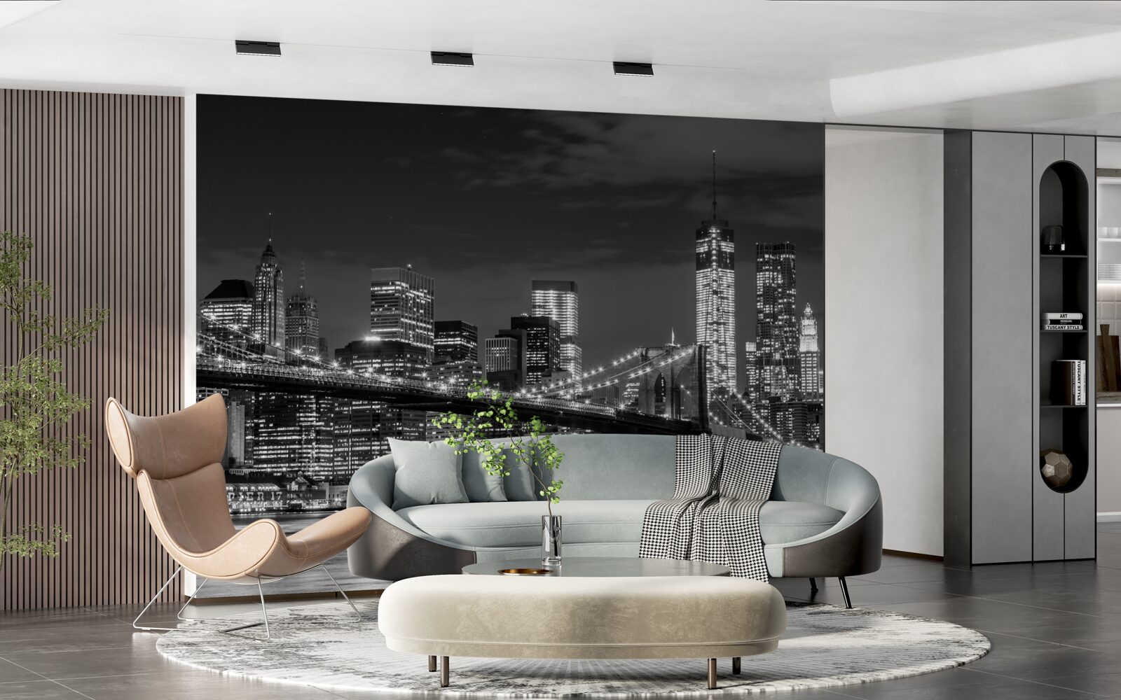 Фотошпалери монохромний мегаполіс