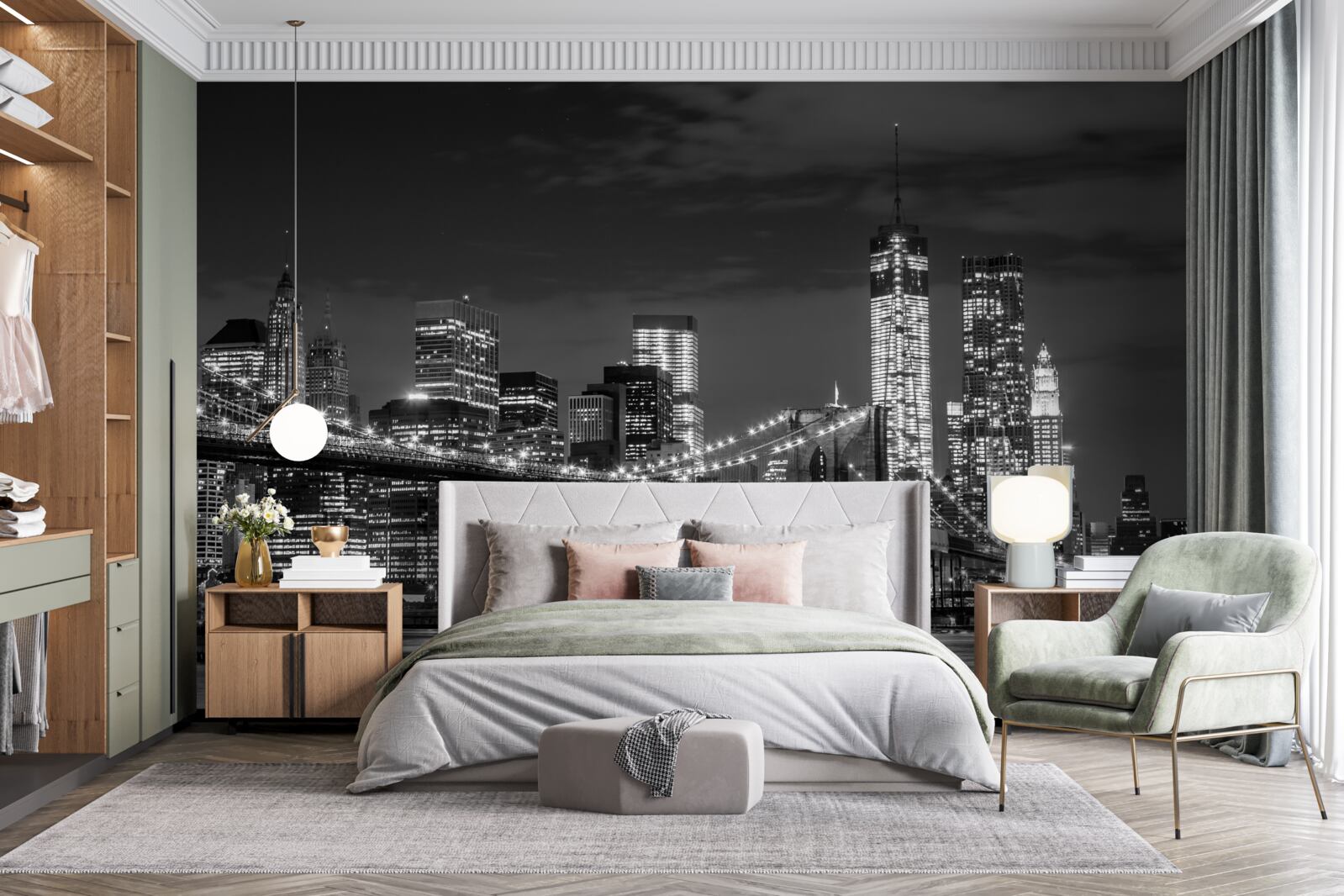 Фотошпалери монохромний мегаполіс