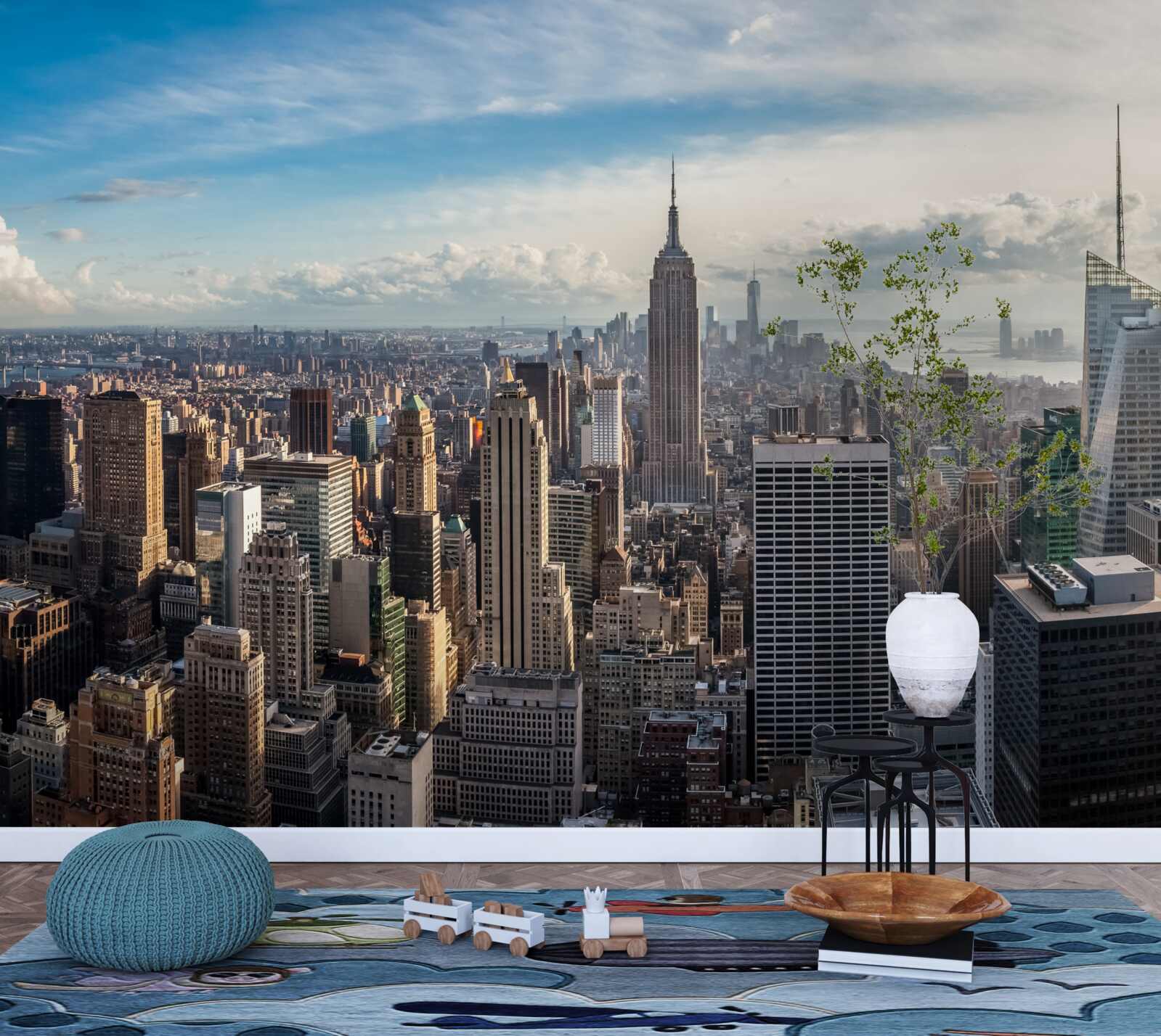 Фотошпалери погляд на мегаполіс з висоти пташиного польоту