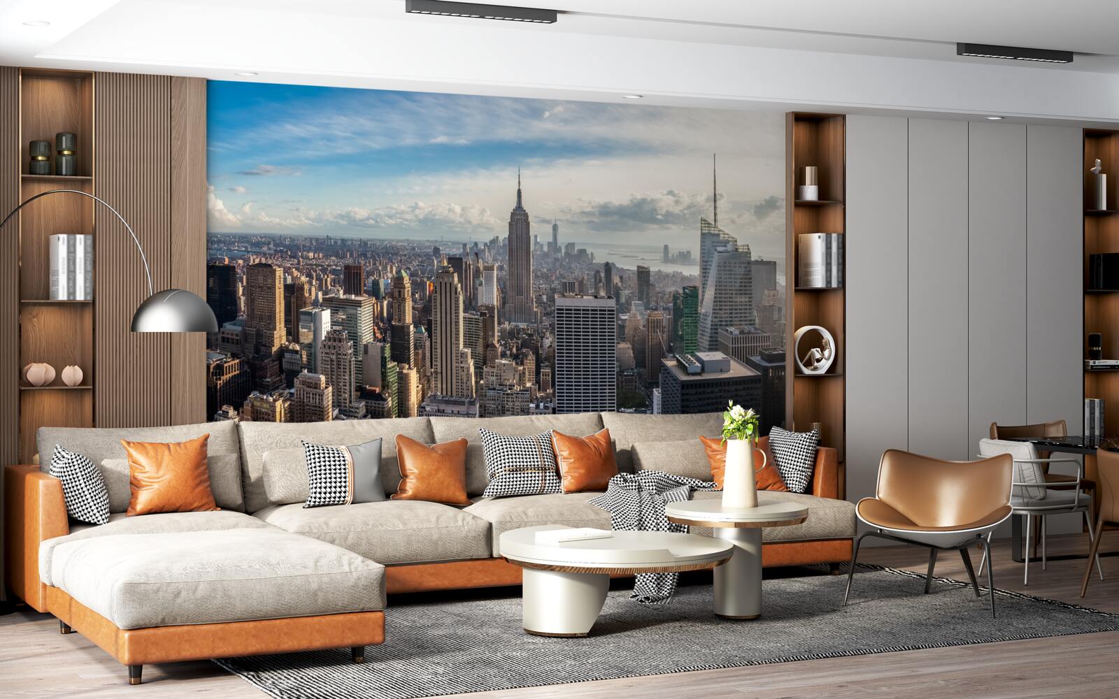 Фотошпалери погляд на мегаполіс з висоти пташиного польоту