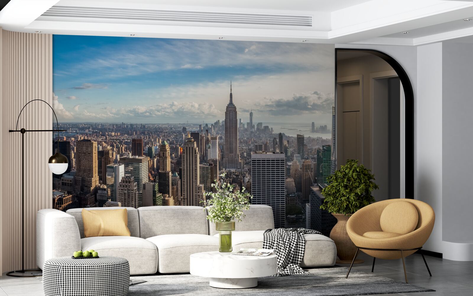 Фотошпалери погляд на мегаполіс з висоти пташиного польоту