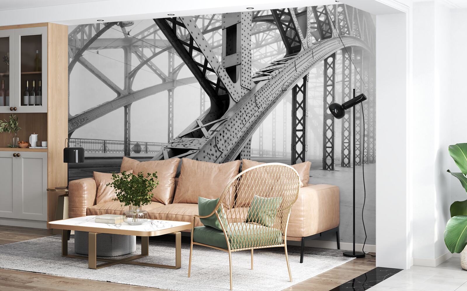 Фотошпалери сталеві елементи мосту