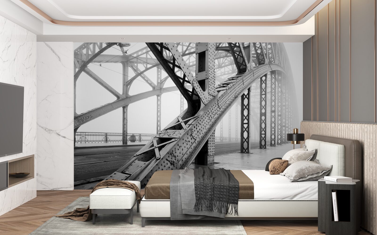 Фотошпалери сталеві елементи мосту