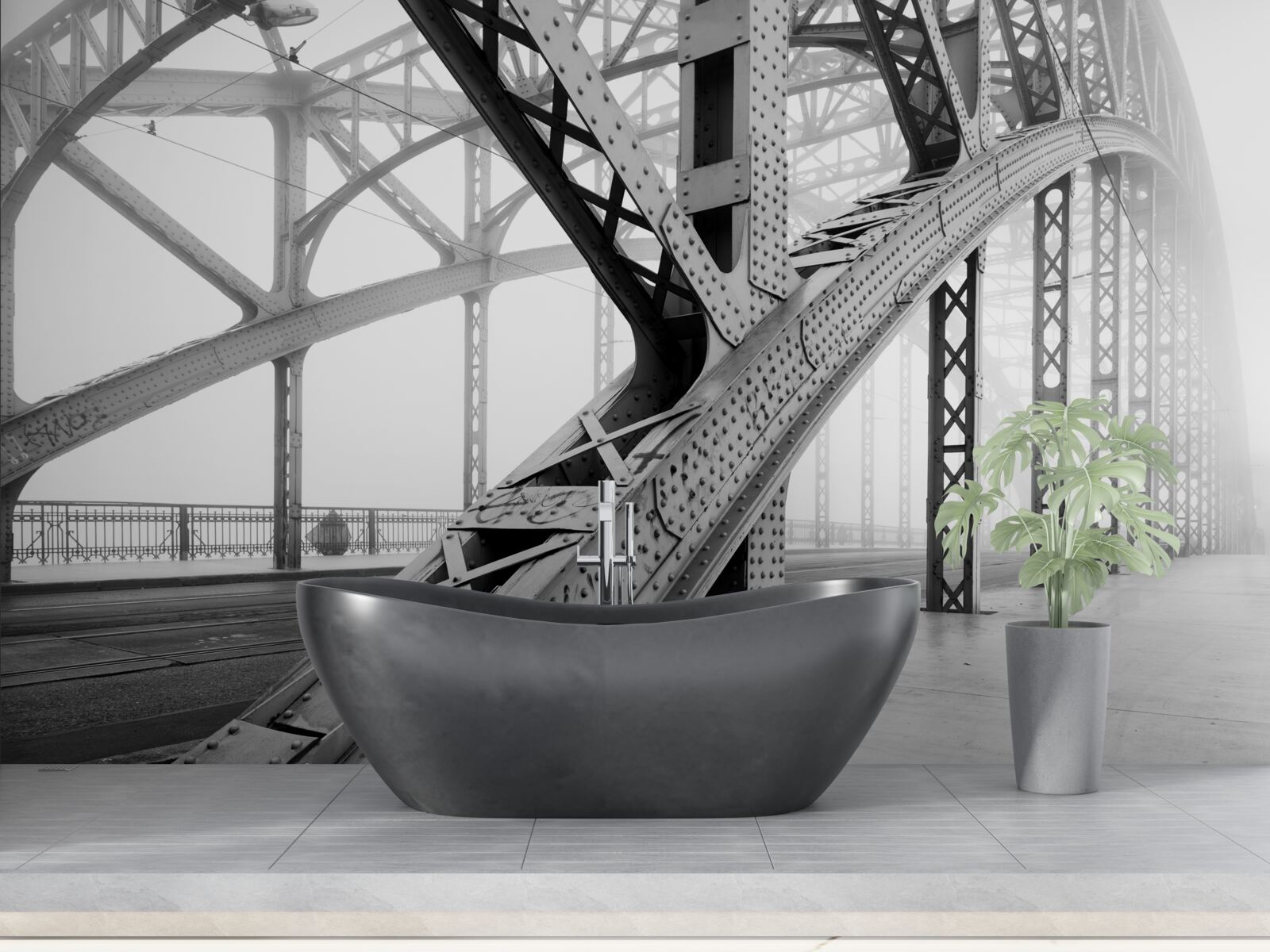 Фотошпалери сталеві елементи мосту