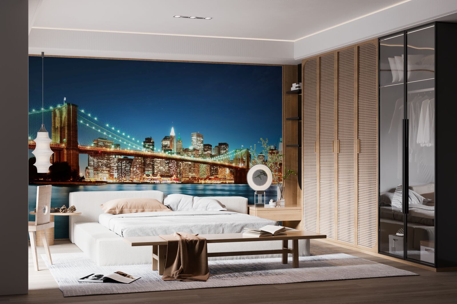 Фотошпалери нью-йорк з яскравими, сяючими вогнями