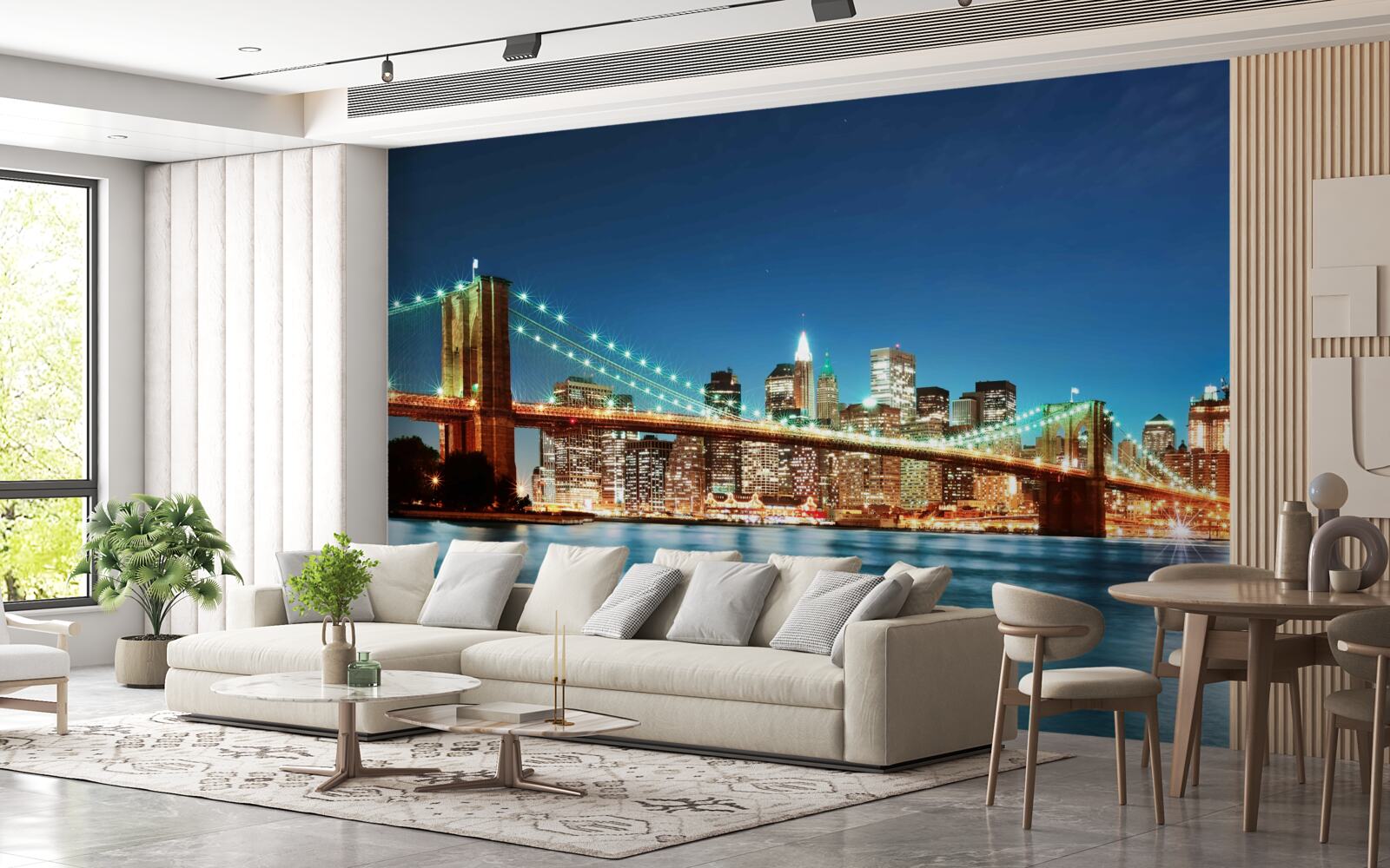 Фотошпалери нью-йорк з яскравими, сяючими вогнями