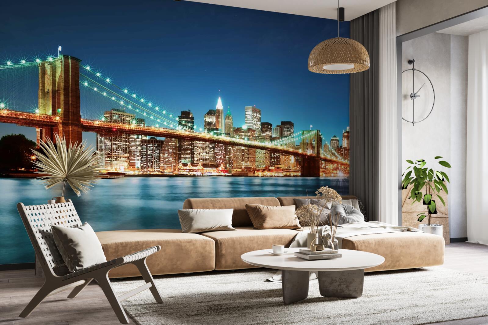 Фотошпалери нью-йорк з яскравими, сяючими вогнями