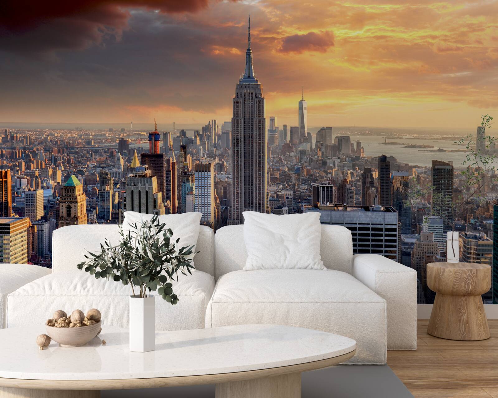 Фотошпалери сонце сідає над нью-йорком