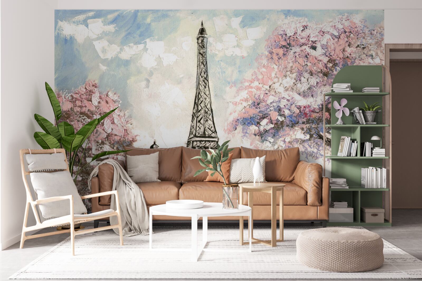 Фотошпалери романтичне джерело біля підніжжя Ейфелевої вежі