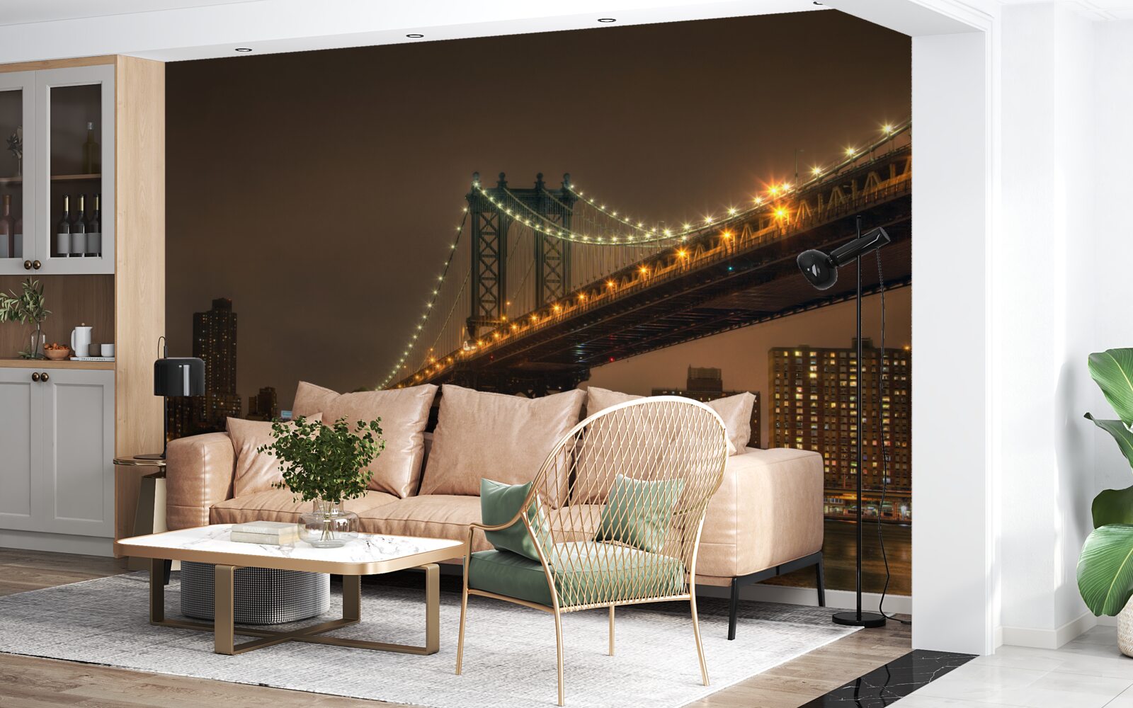 Фотошпалери Бруклінський міст ввечері