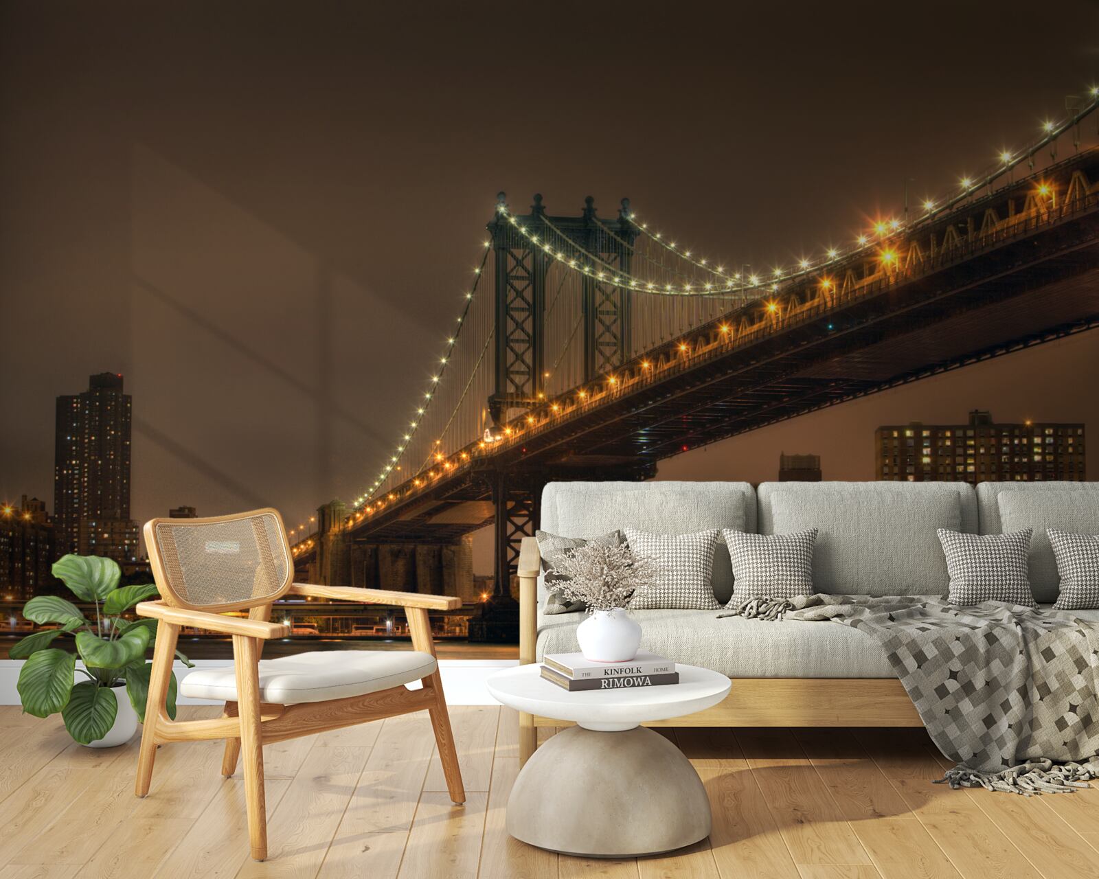 Фотошпалери Бруклінський міст ввечері