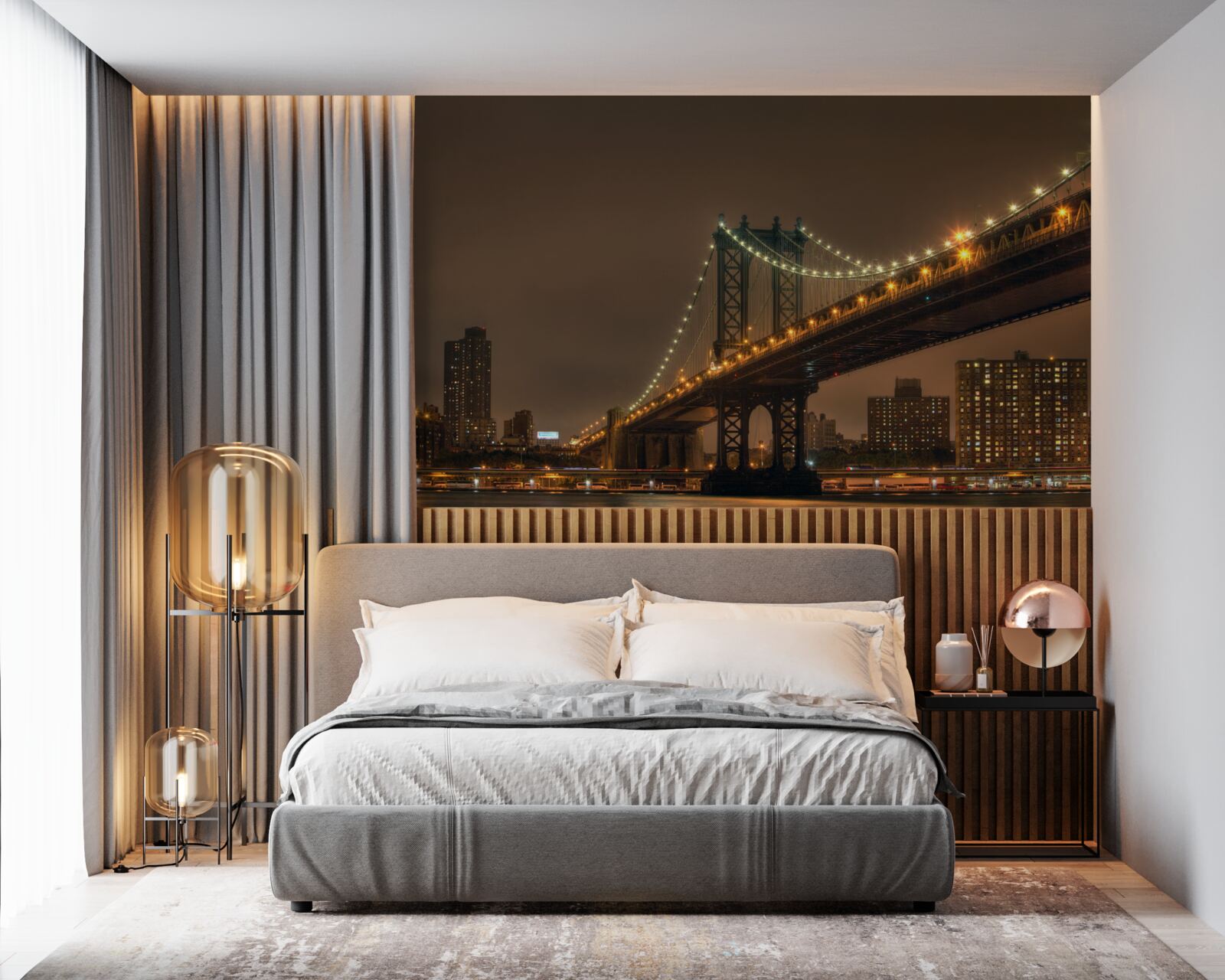 Фотошпалери Бруклінський міст ввечері