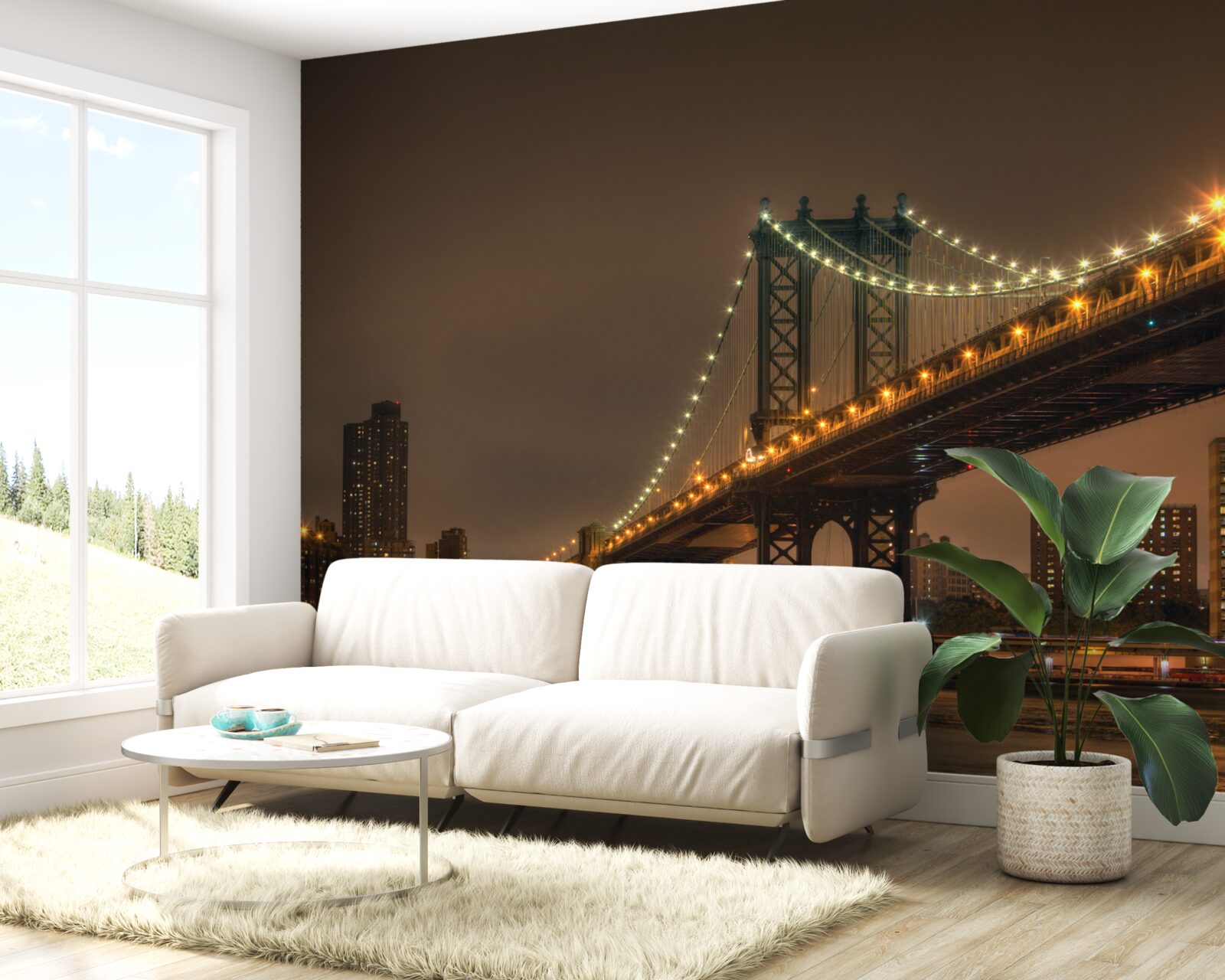 Фотошпалери Бруклінський міст ввечері