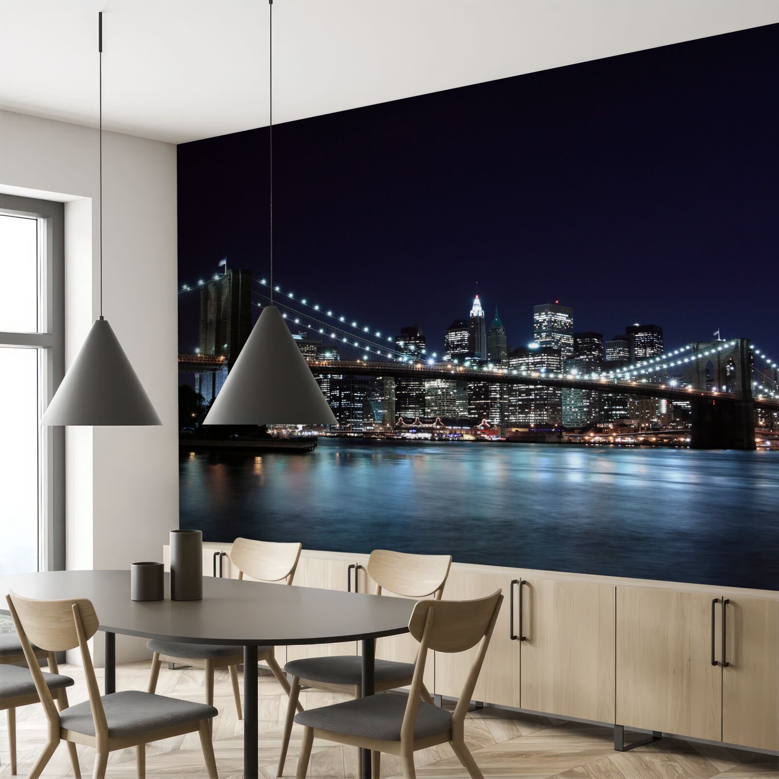 Фотошпалери Вогні Бруклінського мосту