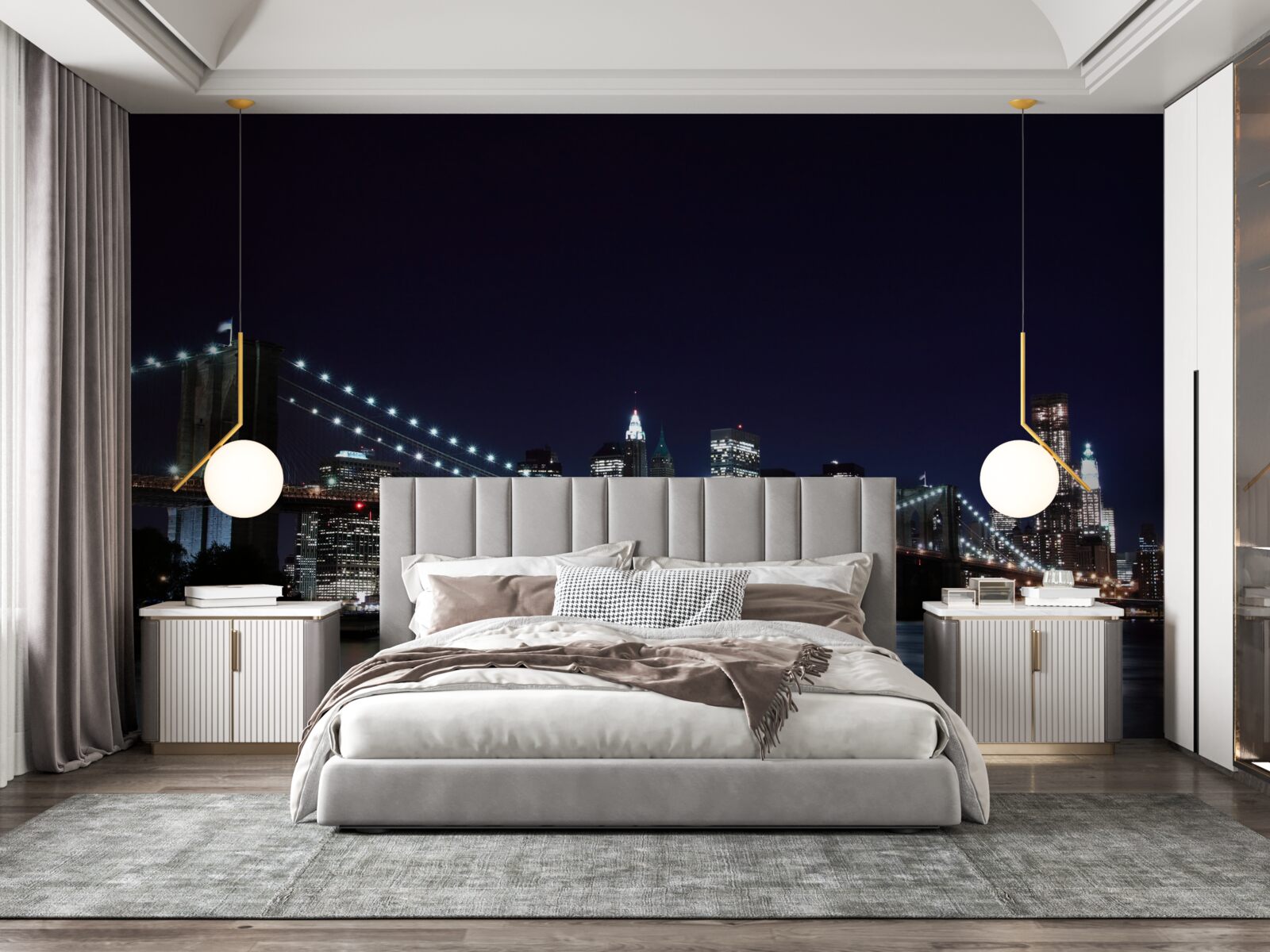 Фотошпалери Вогні Бруклінського мосту