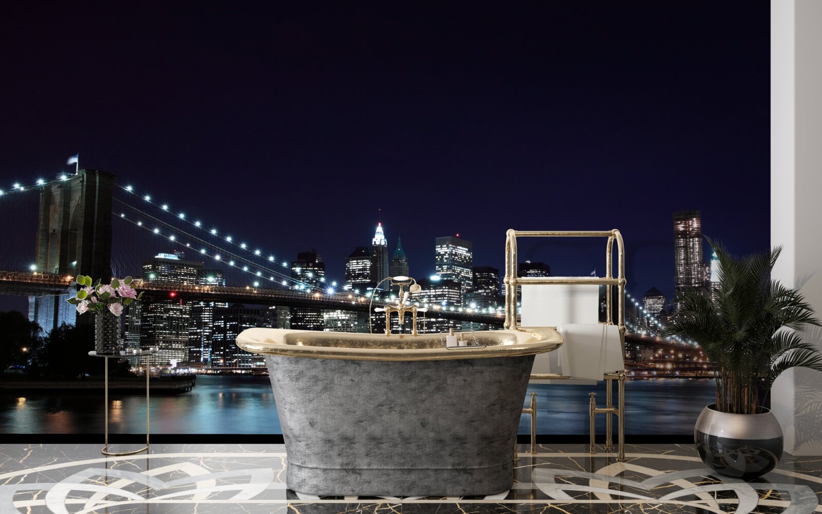 Фотошпалери Вогні Бруклінського мосту