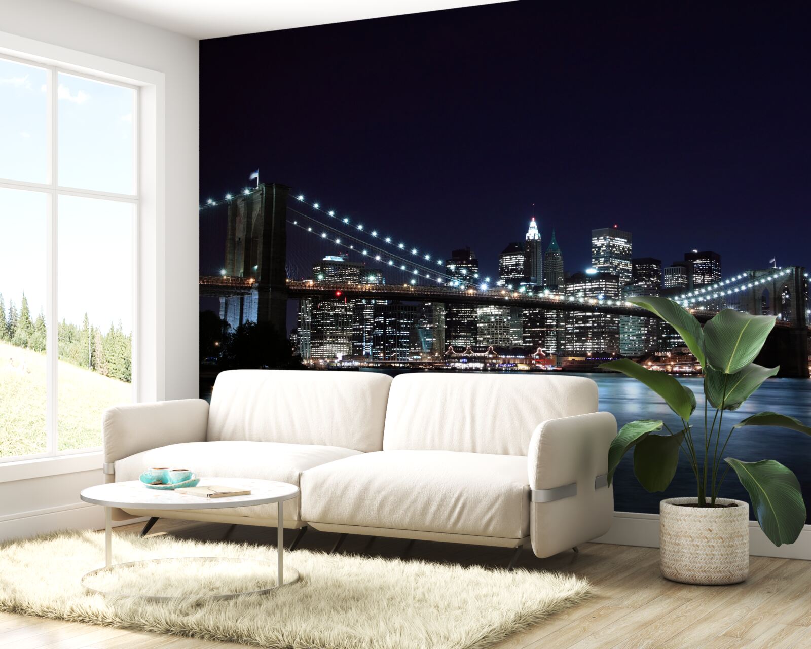 Фотошпалери Вогні Бруклінського мосту