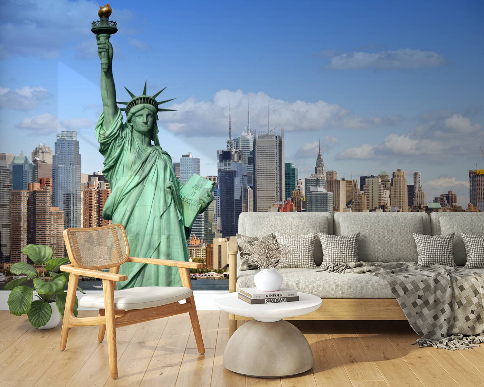 Фотошпалери статуя свободи на тлі нью-йорка