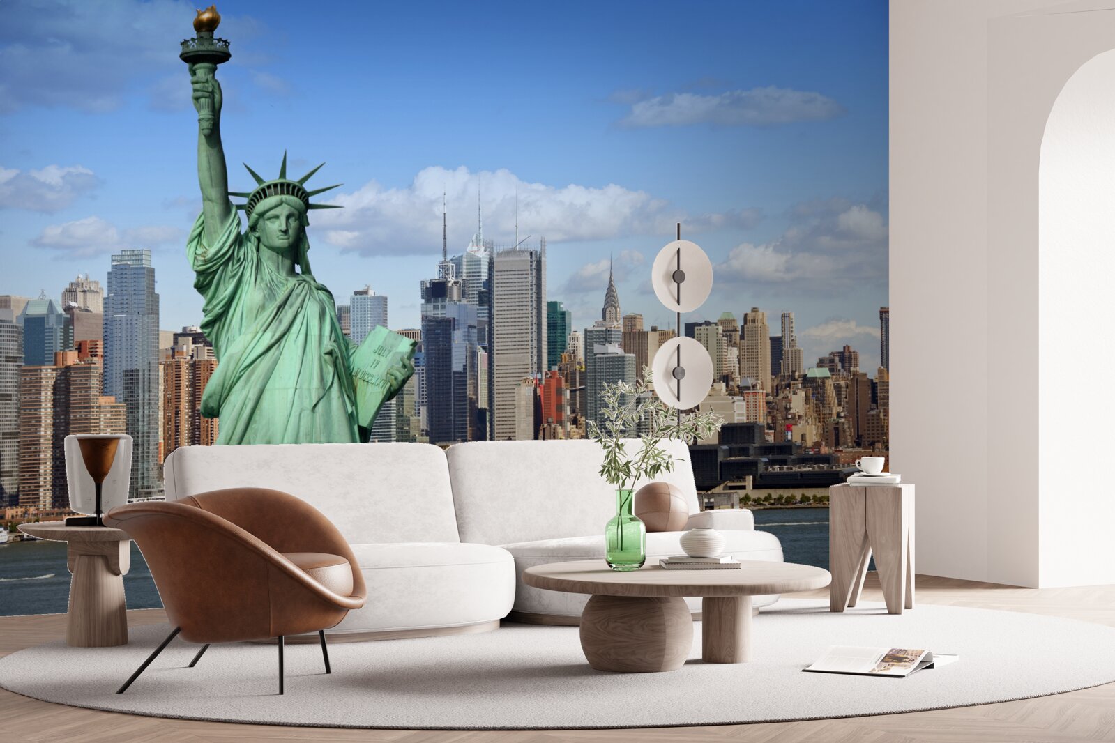 Фотошпалери статуя свободи на тлі нью-йорка