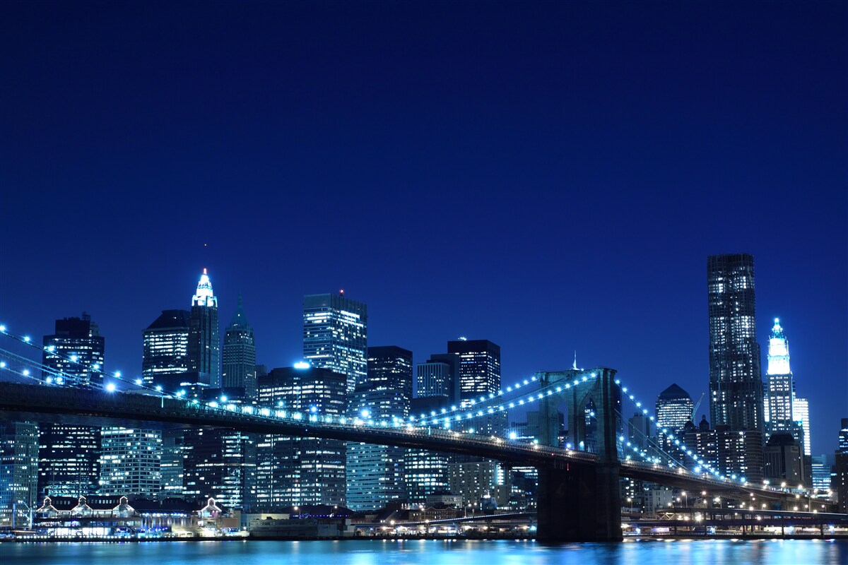 Фотошпалери Бруклінський міст вночі