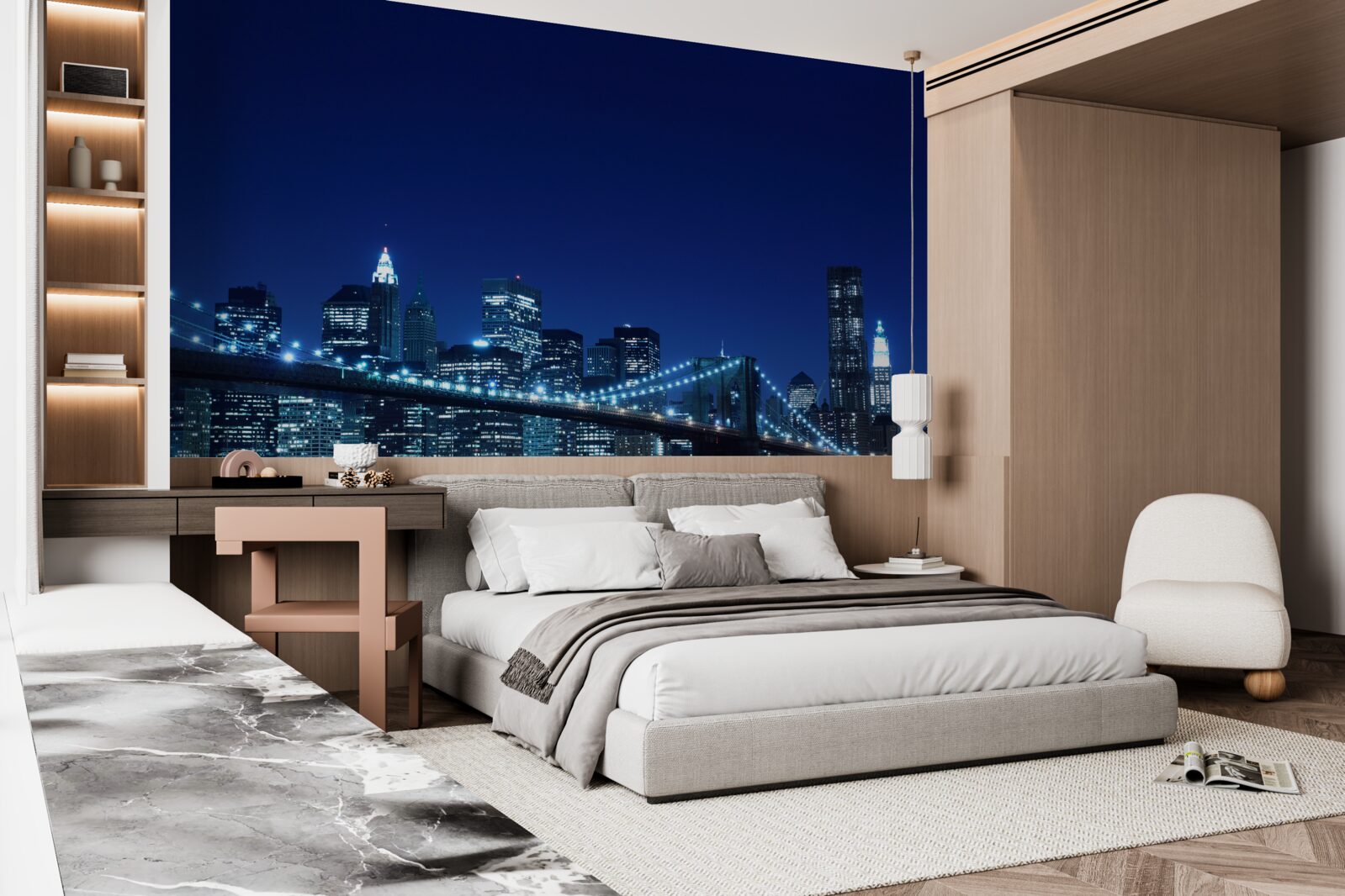 Фотошпалери Бруклінський міст вночі