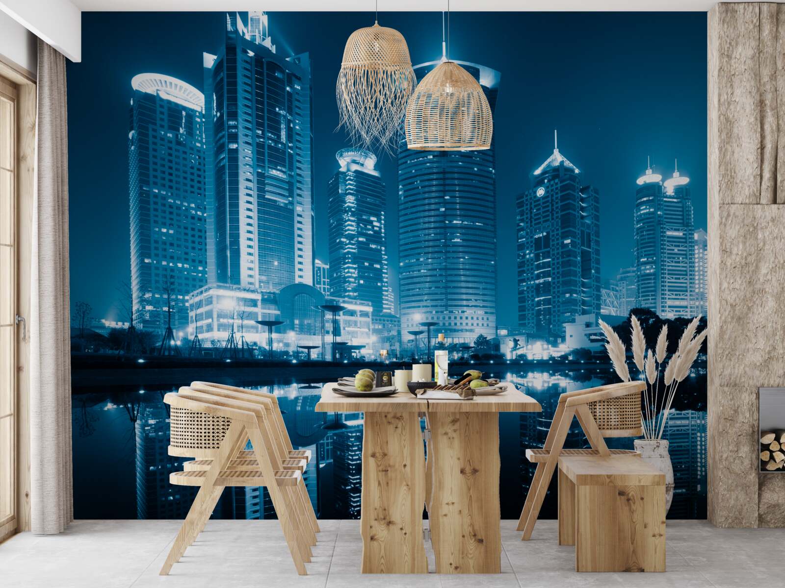 Фотошпалери вулиця шанхаю вночі