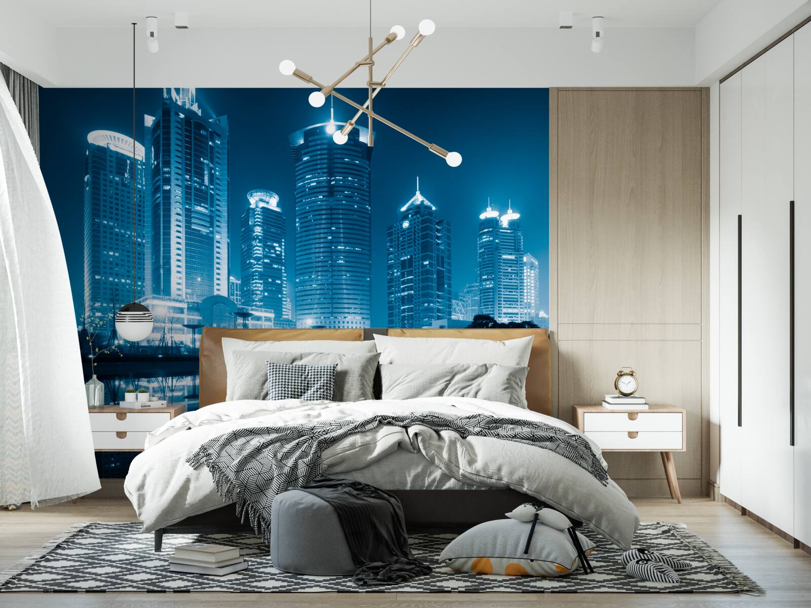 Фотошпалери вулиця шанхаю вночі