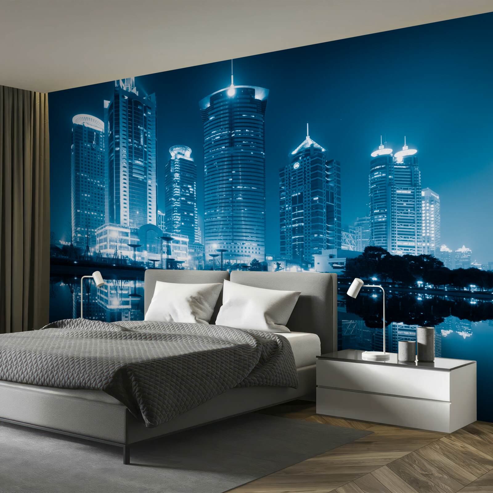 Фотошпалери вулиця шанхаю вночі