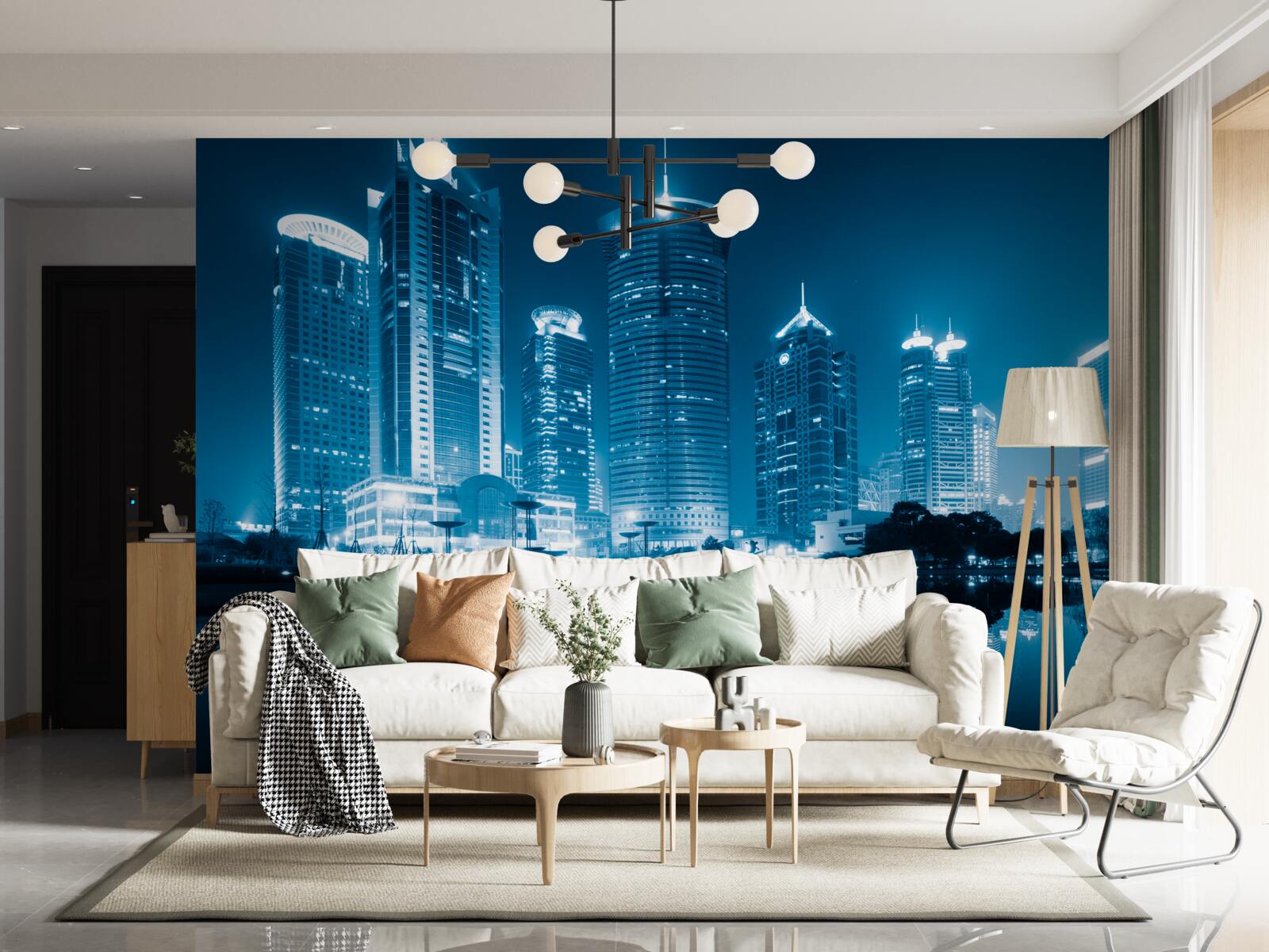 Фотошпалери вулиця шанхаю вночі