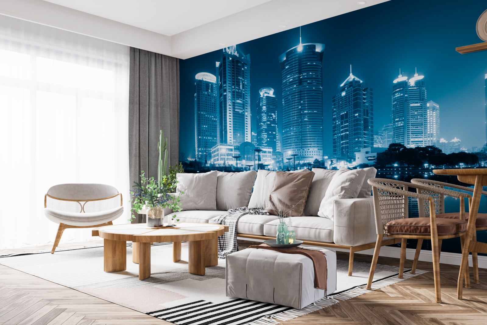 Фотошпалери вулиця шанхаю вночі