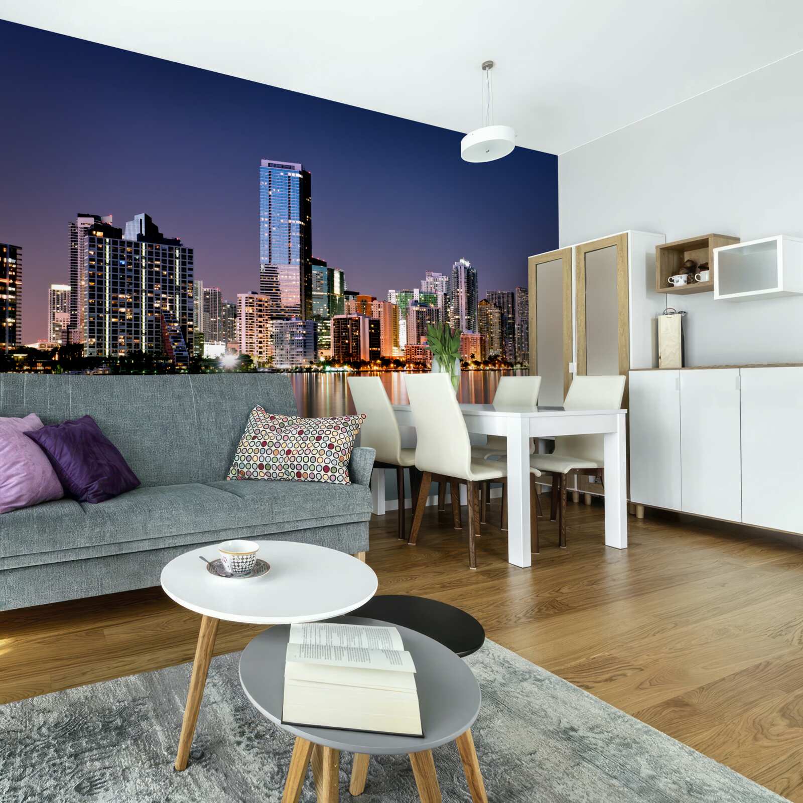 Фотошпалери міський гігант з нічним освітленням