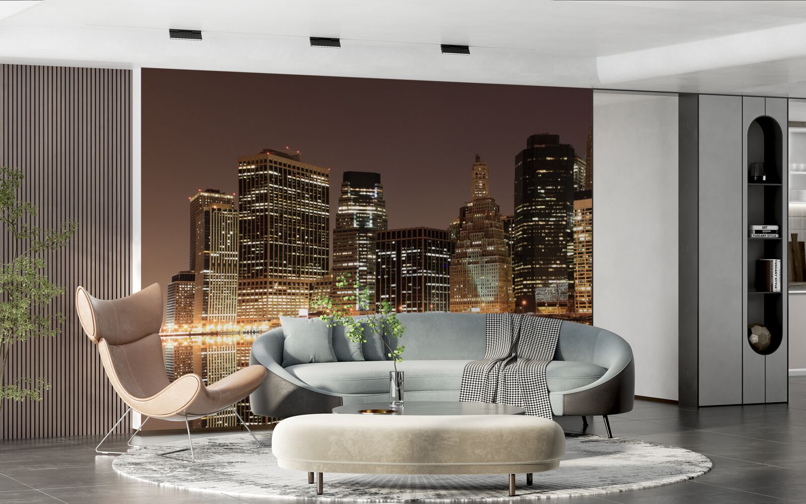 Фотошпалери вогні нічного нью-йорка на вулицях