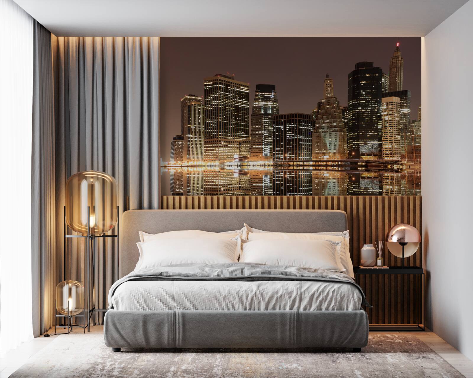 Фотошпалери вогні нічного нью-йорка на вулицях